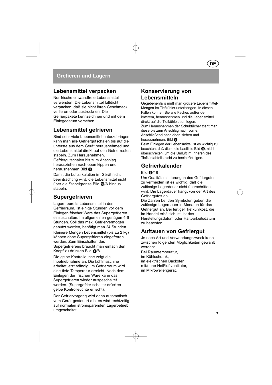 Lebensmittel verpacken, Lebensmittel gefrieren, Supergefrieren | Konservierung von lebensmitteln, Gefrierkalender, Auftauen von gefriergut | Bosch KGS37340 User Manual | Page 9 / 76