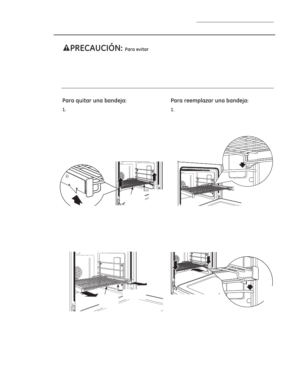 35(&$8&,ï1, Antes de comenzar, Bandejas del horno de extensión total | Cómo colocar y quitar bandejas del horno | GE ZDP486NDPSS User Manual | Page 103 / 128