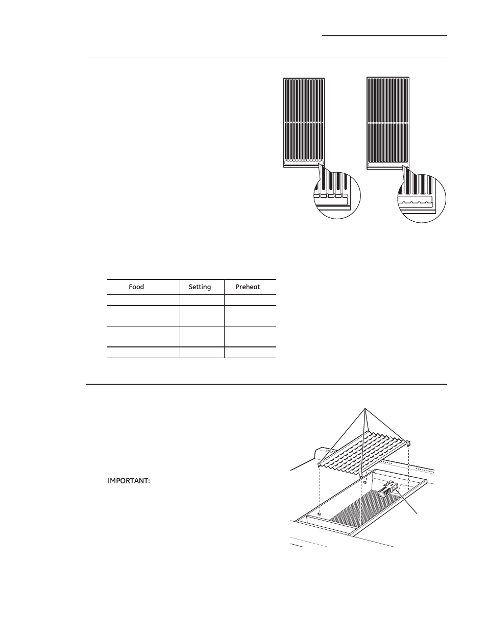 Surface cooking, Grill radiant baffle, Grill grates | GE ZDP486NDPSS User Manual | Page 13 / 128