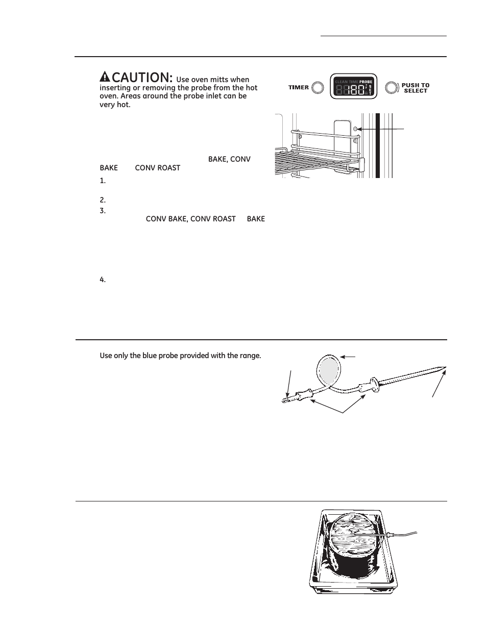 Using the probe, Proper placement of the probe | GE ZDP486NDPSS User Manual | Page 24 / 128