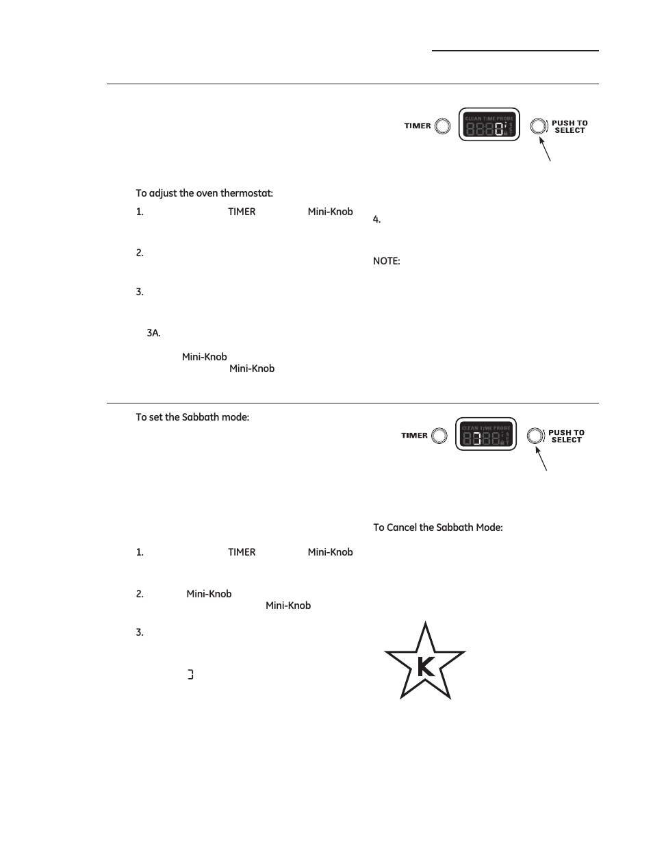 Special features, Oven thermostat adjustment, Sabbath mode | GE ZDP486NDPSS User Manual | Page 28 / 128