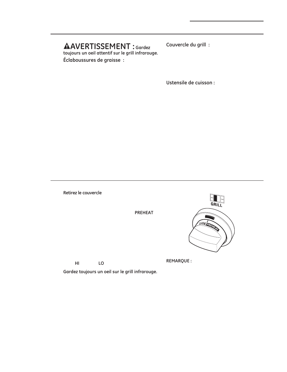 Consignes de sécurité pour le grill, Utiliser le grill infrarouge, Cuisson en surface | GE ZDP486NDPSS User Manual | Page 55 / 128