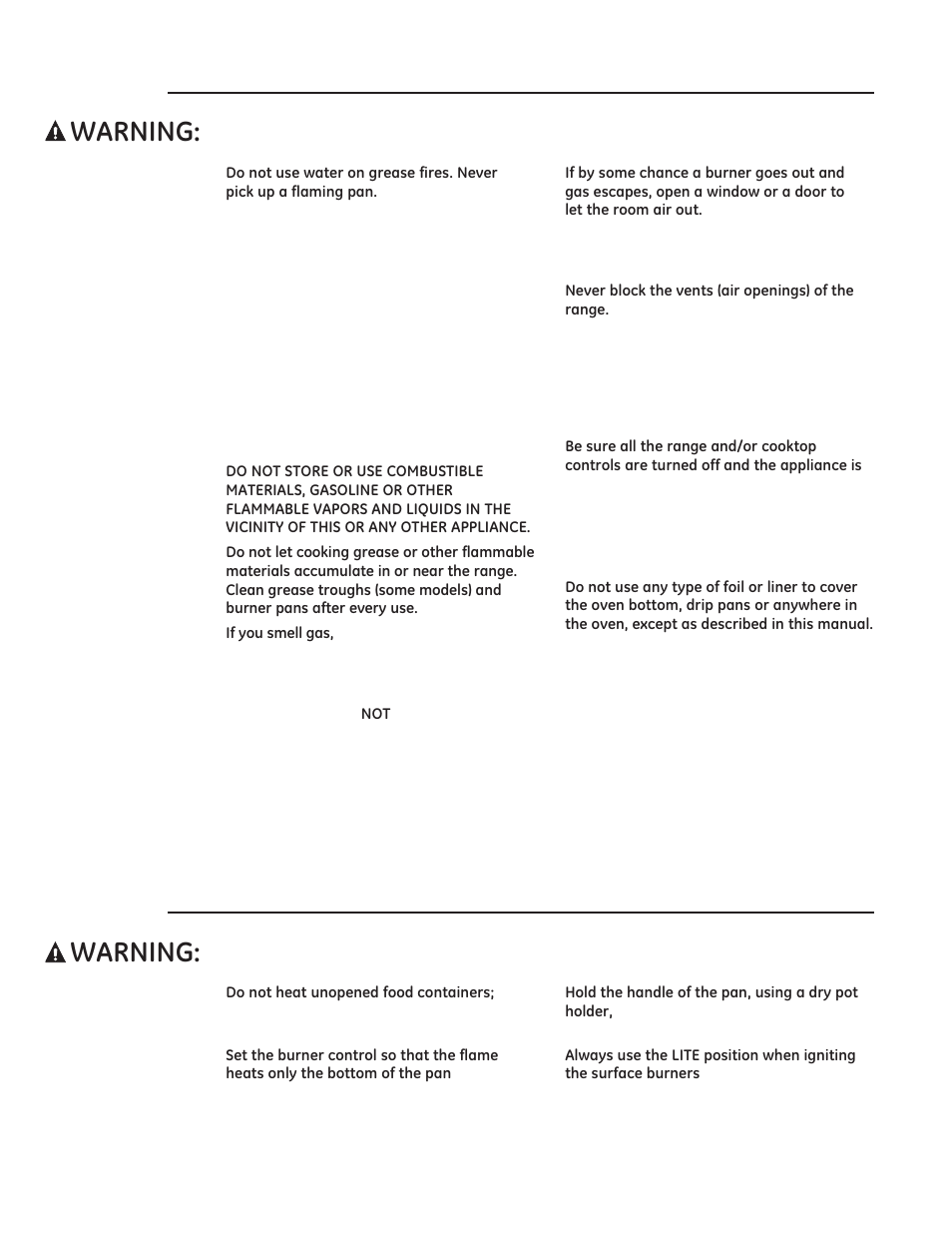 Important safety instructions, 51,1* safety precautions, 51,1* surface cooking safety precautions | GE ZDP486NDPSS User Manual | Page 6 / 128