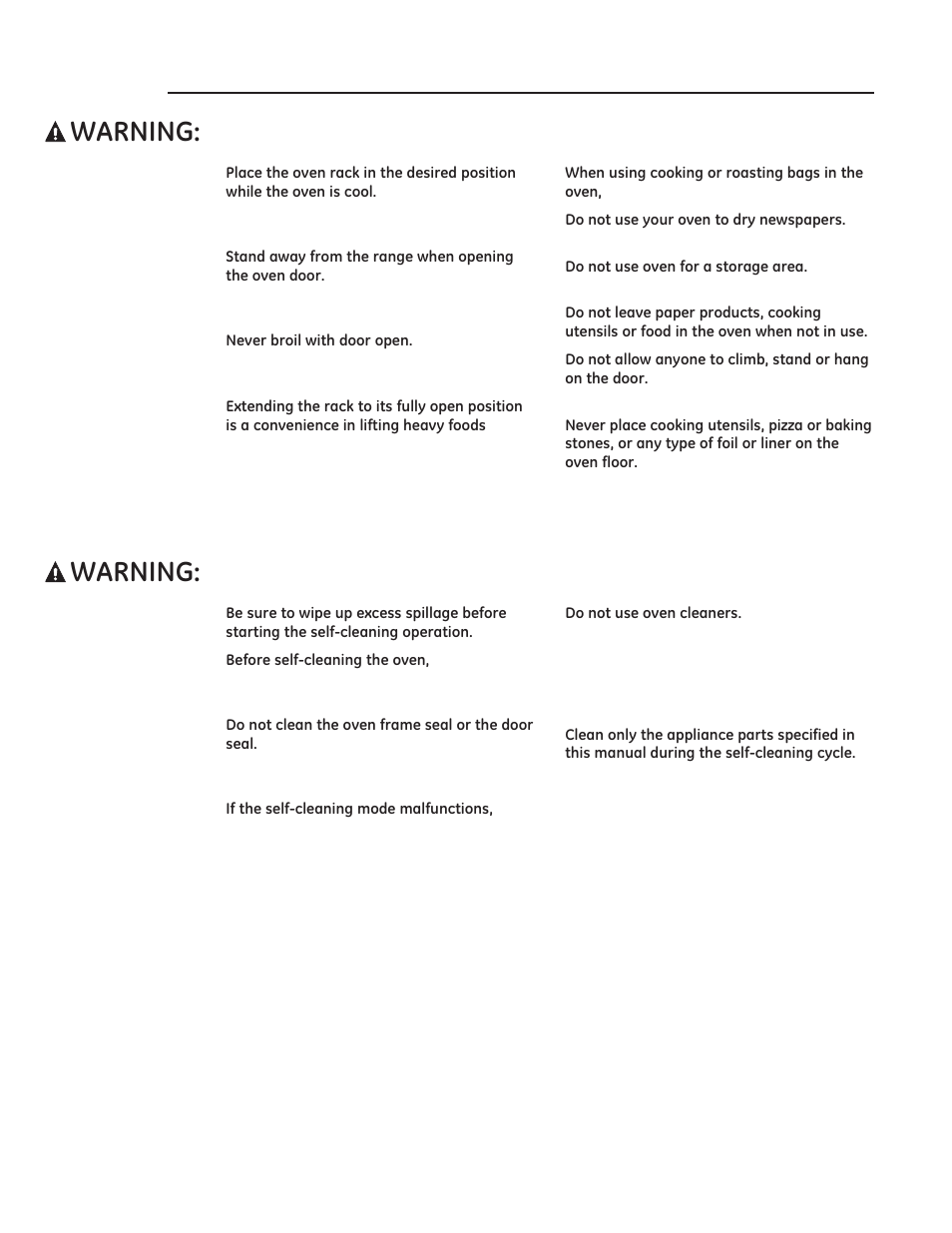 51,1* oven safety precautions, 51,1* self-cleaning oven | GE ZDP486NDPSS User Manual | Page 8 / 128