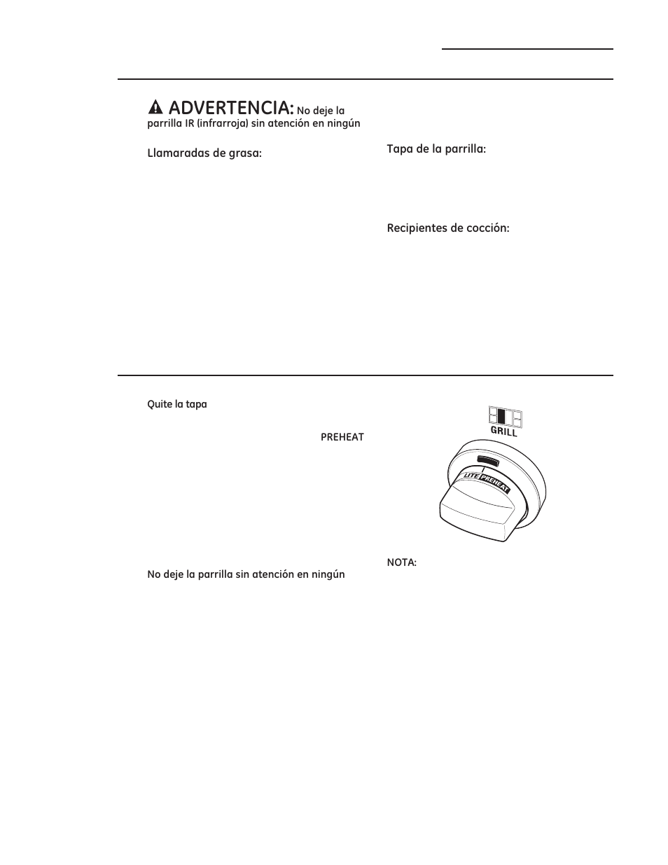 Precauciones de seguridad de la parrilla, Cómo usar la parrilla ir, Cocción sobre superficie | GE ZDP486NDPSS User Manual | Page 97 / 128