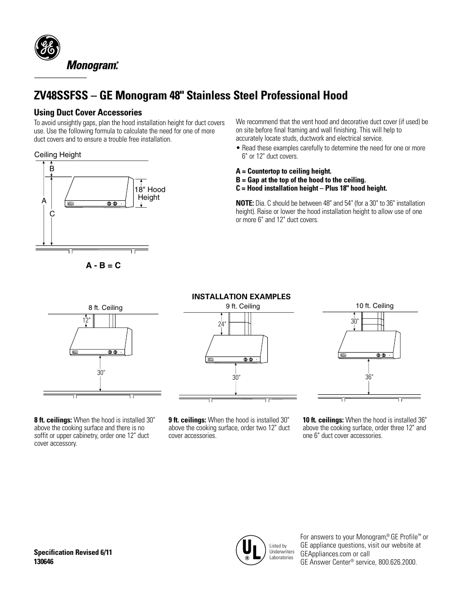 Using duct cover accessories | GE ZV48SSFSS User Manual | Page 3 / 4