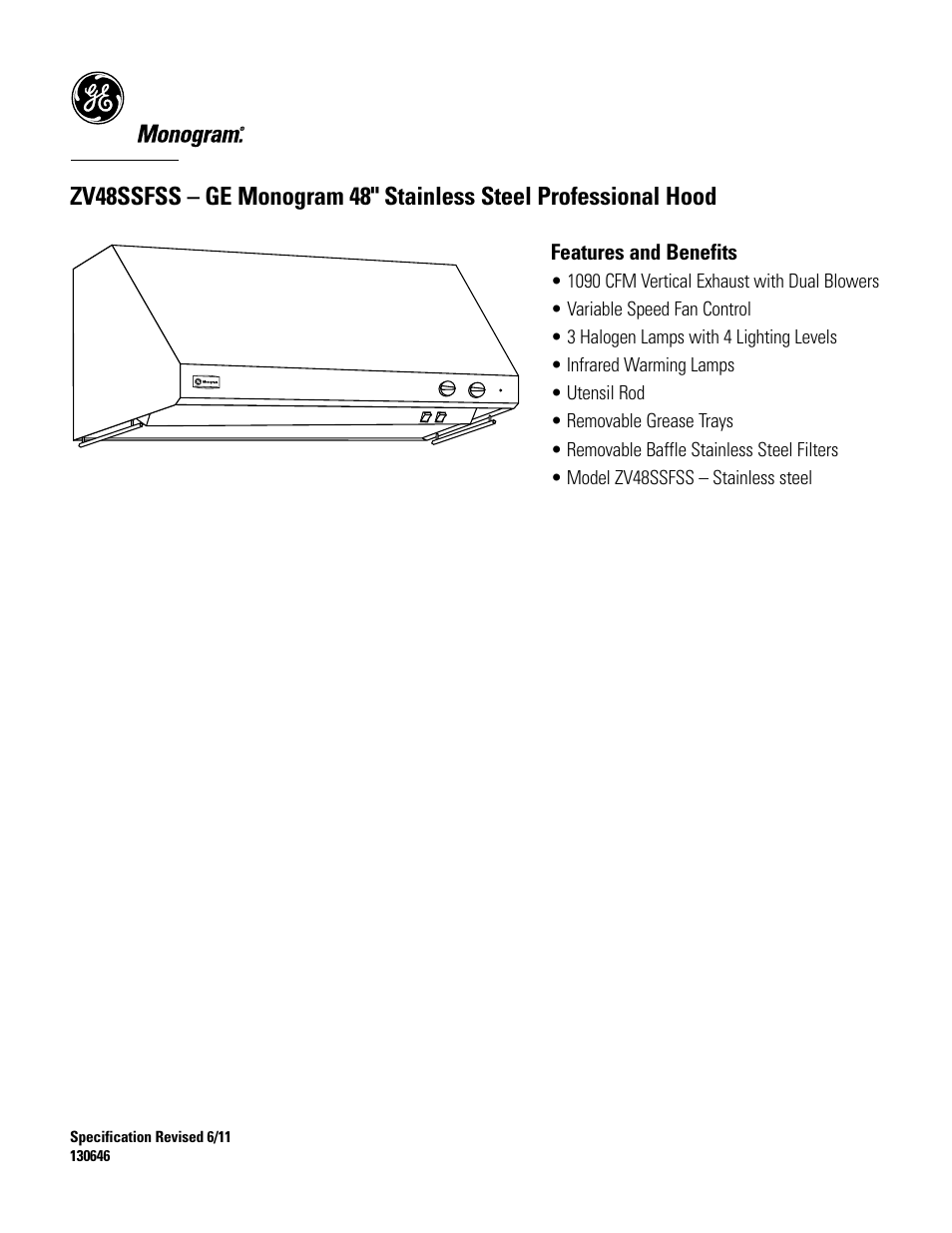 Zv48ssfss | GE ZV48SSFSS User Manual | Page 4 / 4