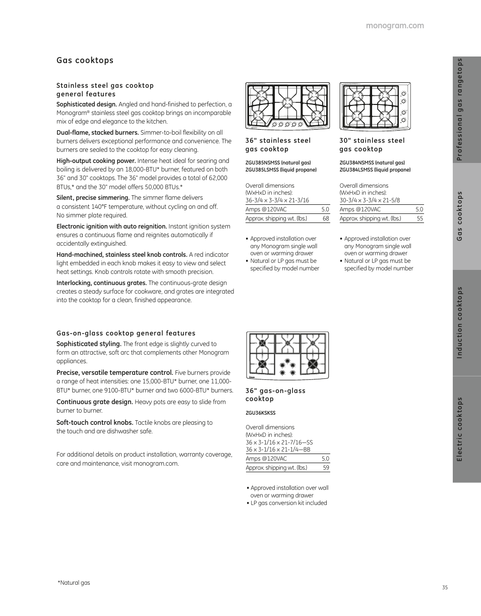 GE ZGU385NSMSS User Manual | 3 pages