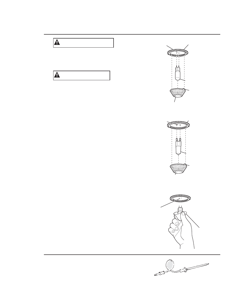 Advertencia precaución, Bombilla eléctrica del horno sonda | GE ZEK938SMSS User Manual | Page 123 / 128