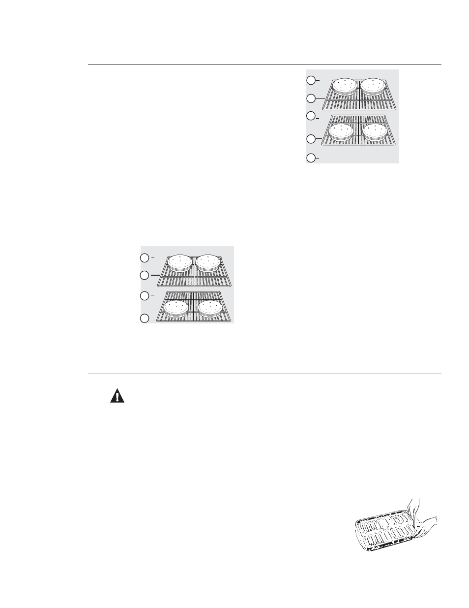 Mise en garde, Réchauffage et positionnement des casseroles, Papier d’aluminium et doublures de four | GE ZEK938SMSS User Manual | Page 53 / 128