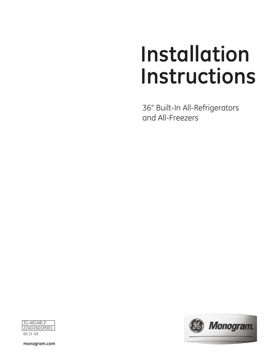 GE ZIRP360NXLH User Manual | 24 pages