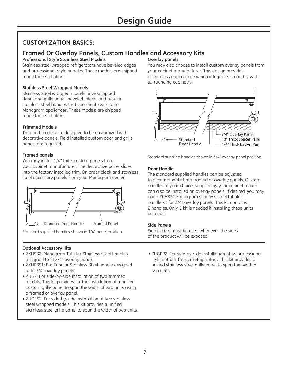 Design guide | GE ZIRP360NXLH User Manual | Page 7 / 24