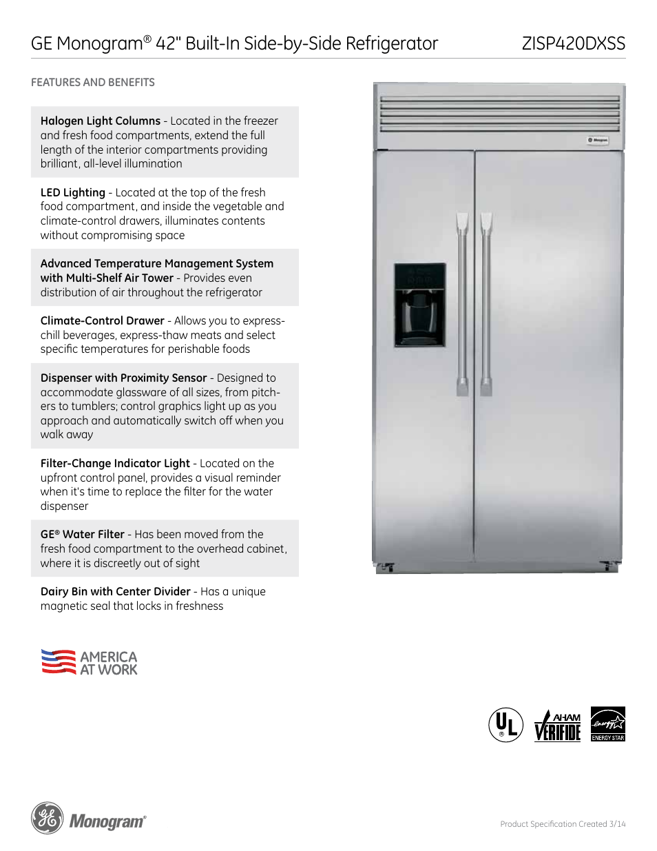 Ge monogram | GE ZISP420DXSS User Manual | Page 4 / 4