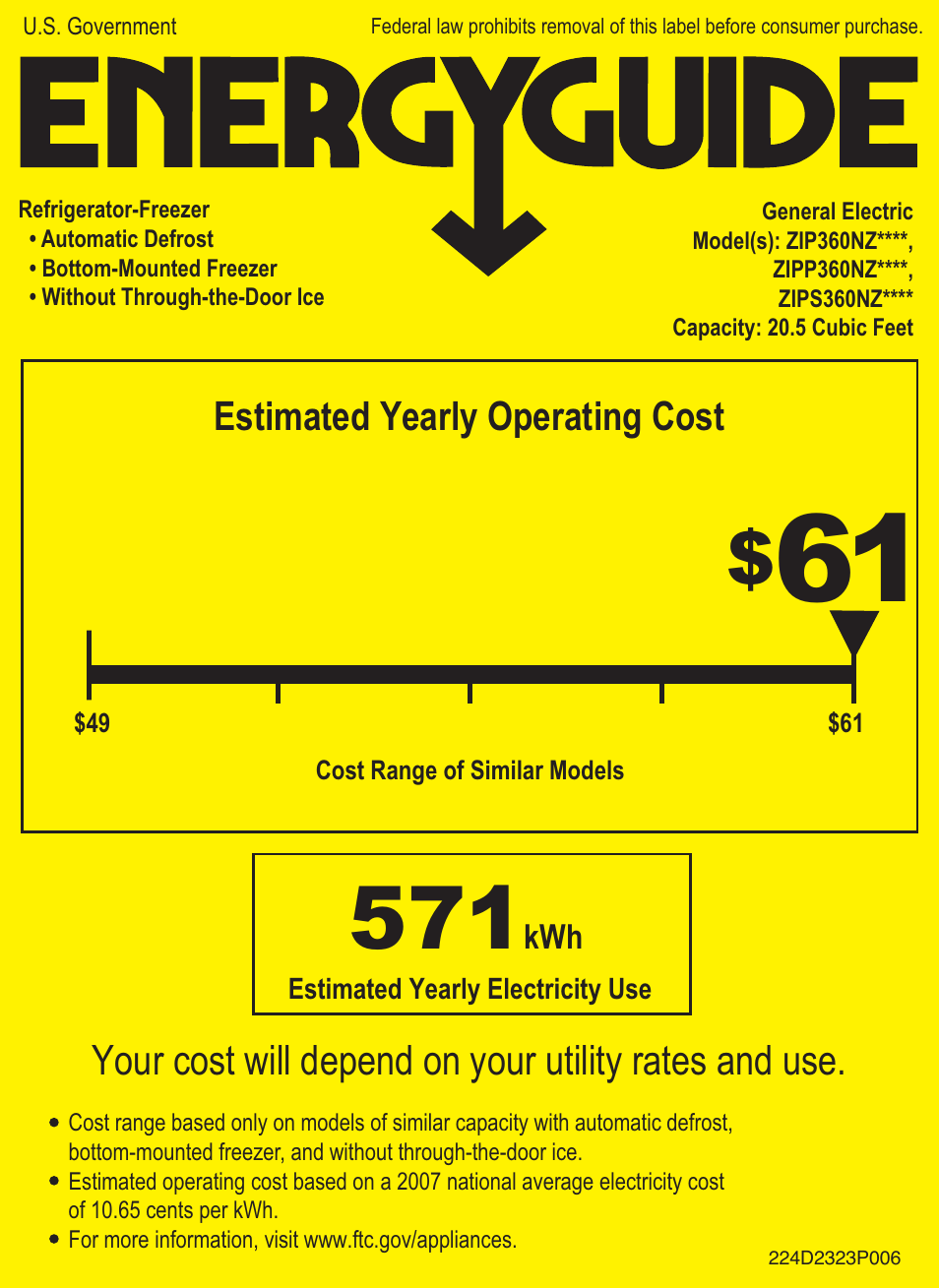 GE ZIPS360NZ User Manual | 1 page