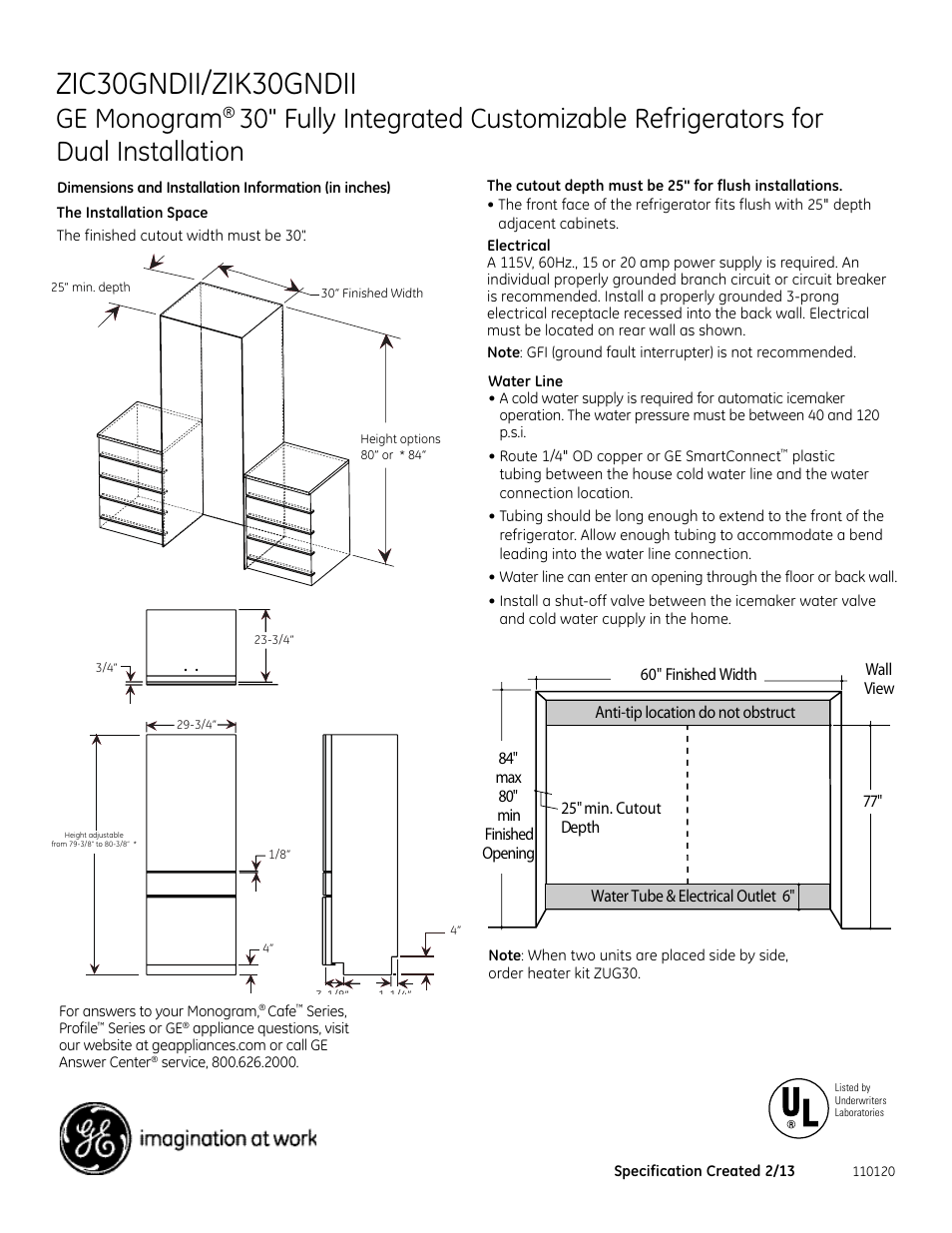 GE ZIK30GNDII User Manual | 9 pages