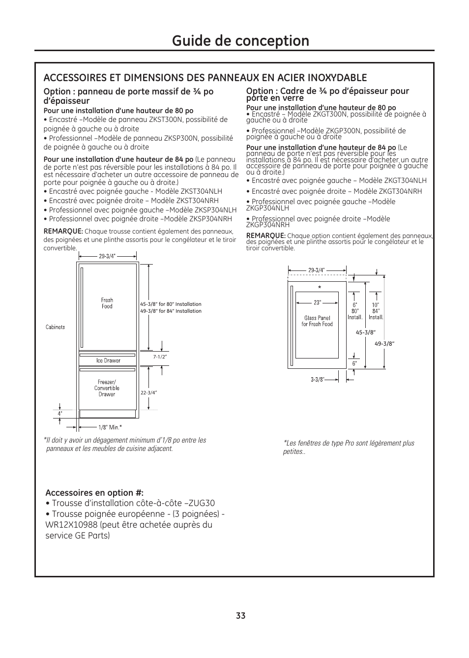 Guide de conception | GE ZIC30GNDII User Manual | Page 33 / 68