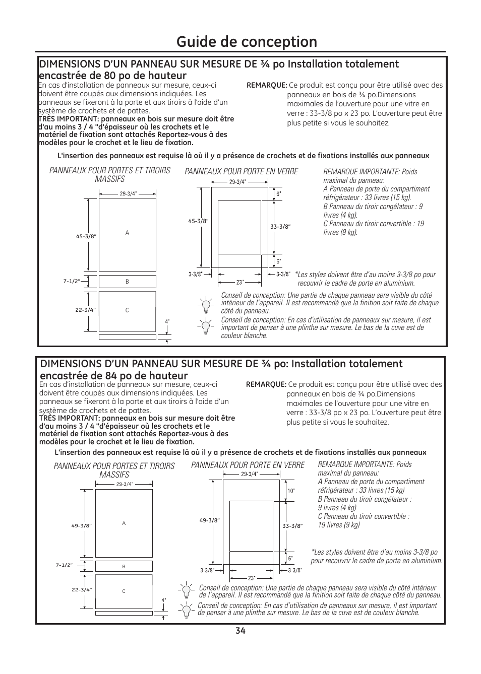 Guide de conception | GE ZIC30GNDII User Manual | Page 34 / 68
