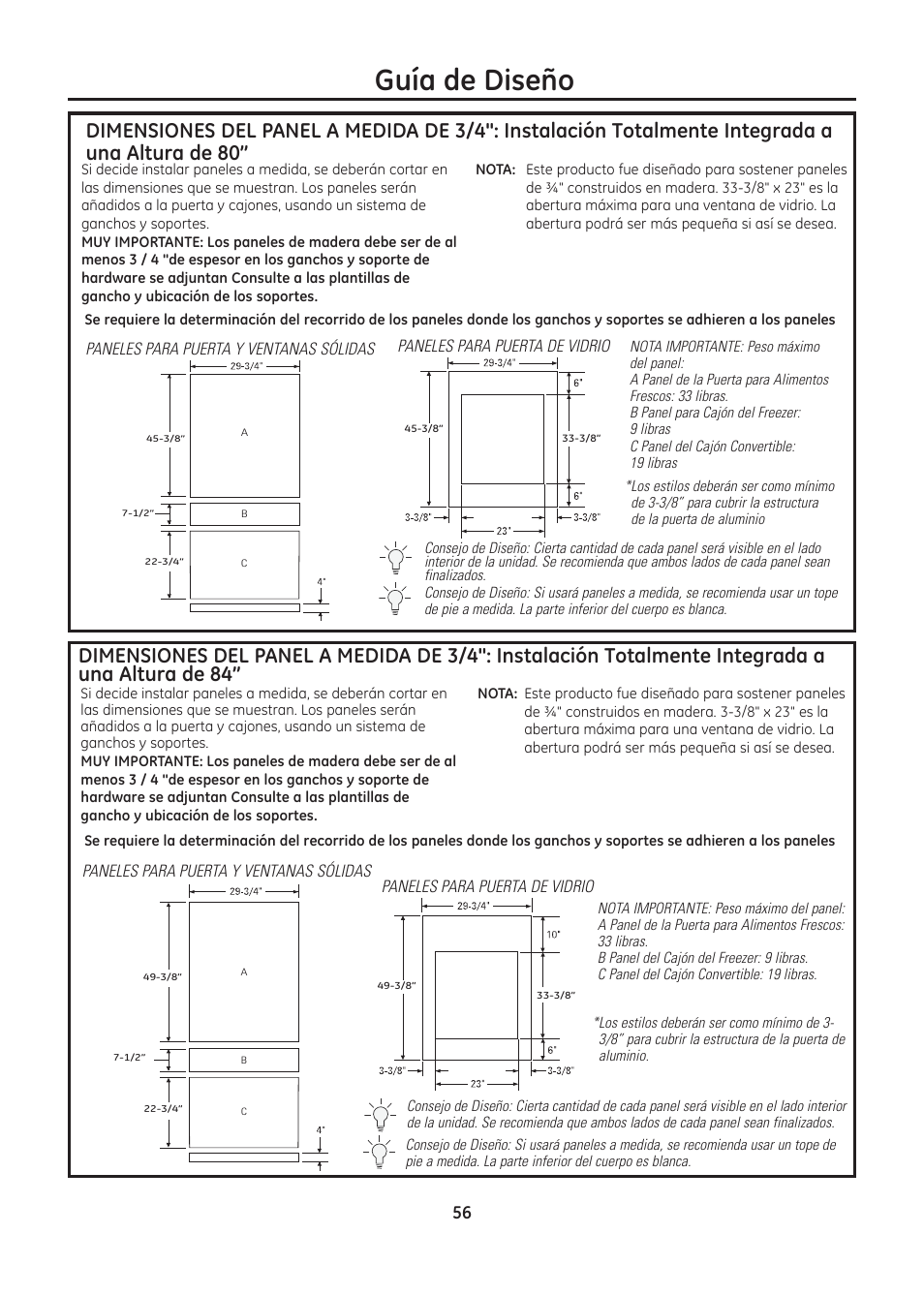 Guía de diseño | GE ZIC30GNDII User Manual | Page 56 / 68