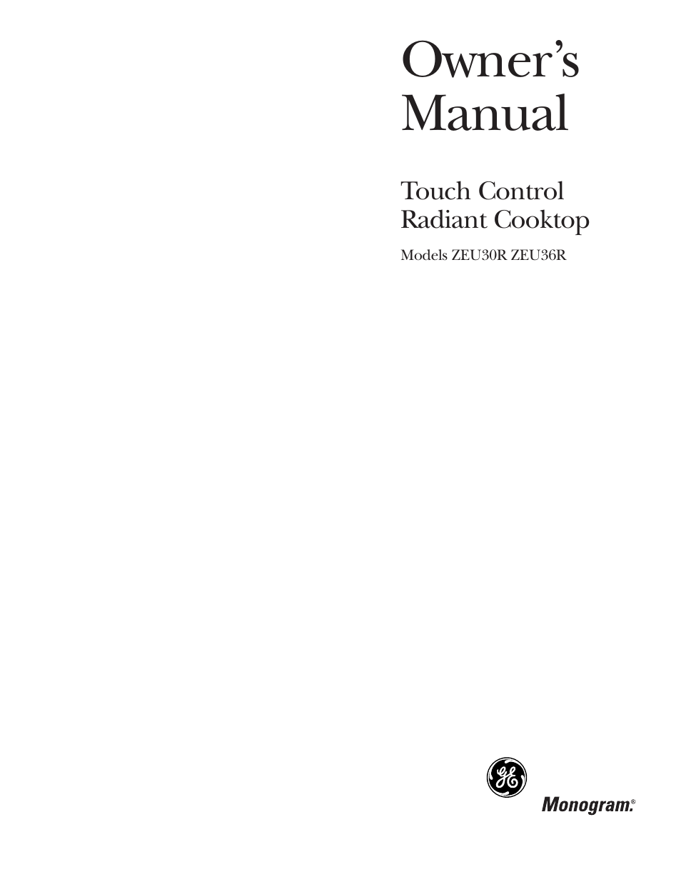 GE ZEU36RSFSS User Manual | 28 pages