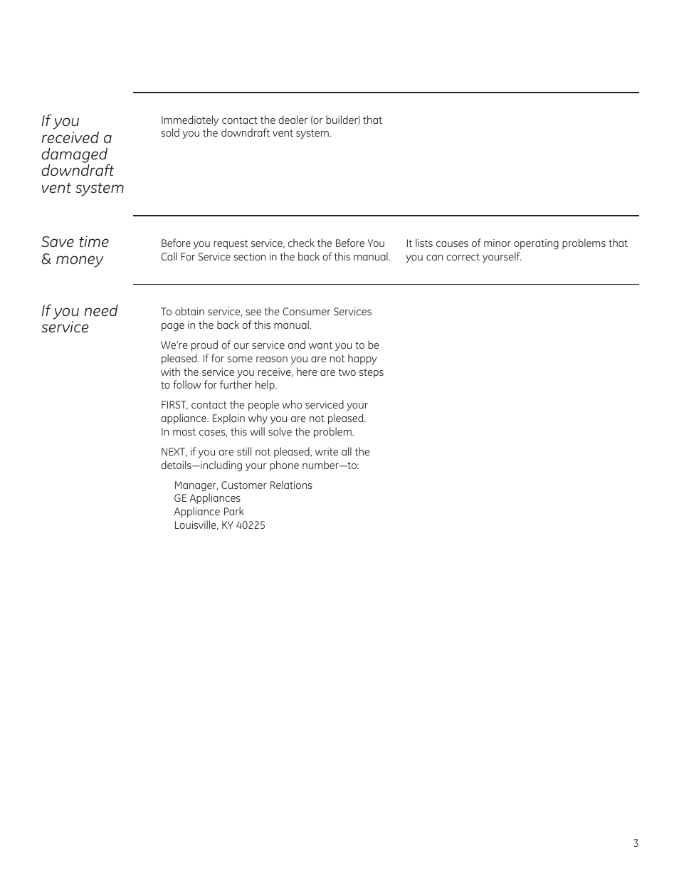 GE ZVB36STSS User Manual | Page 3 / 20