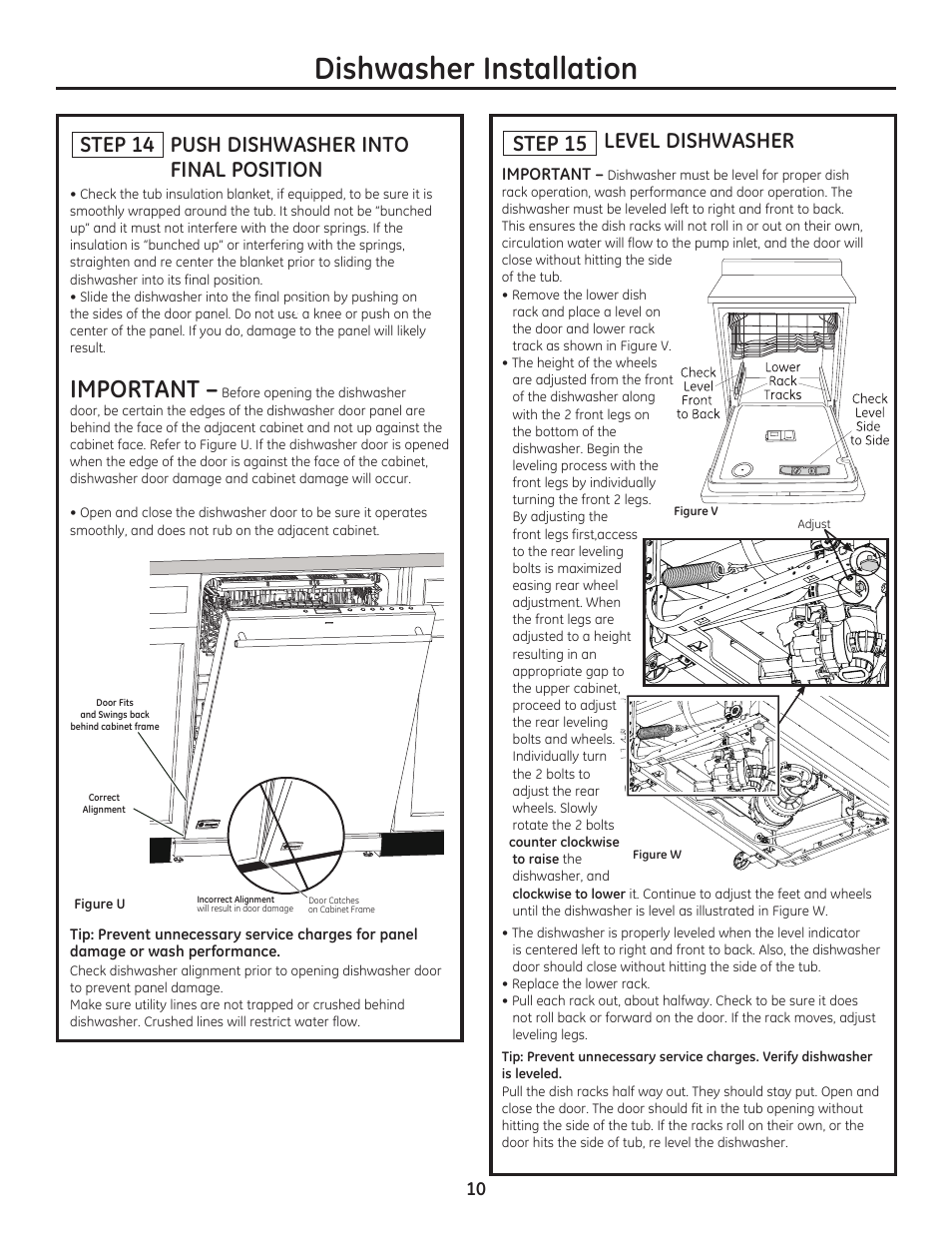 Dishwasher installation, Important | GE ZDT800SSFSS User Manual | Page 10 / 48