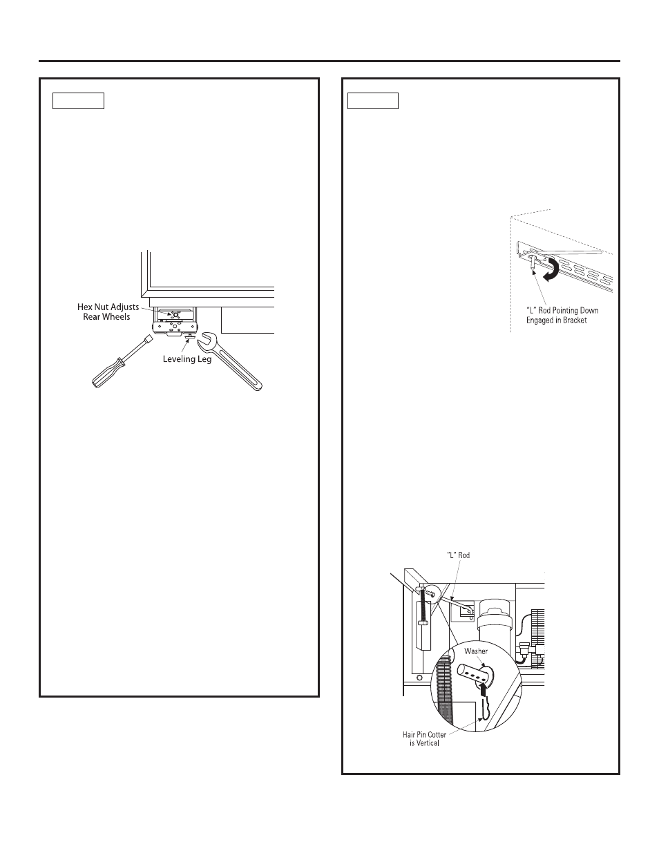 Caution, Prudence, Installation instructions | Step 5 level refrigerator, Step 6 secure unit to wall | GE ZICP360NXRH User Manual | Page 13 / 20