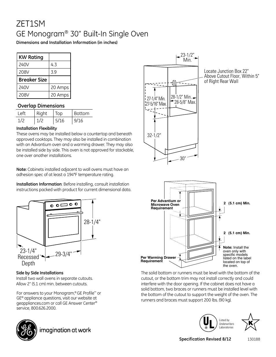 GE ZET1SMSS User Manual | 2 pages