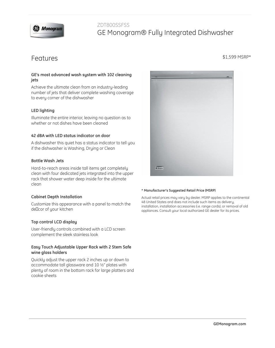 GE ZDT800SSFSS User Manual | 5 pages