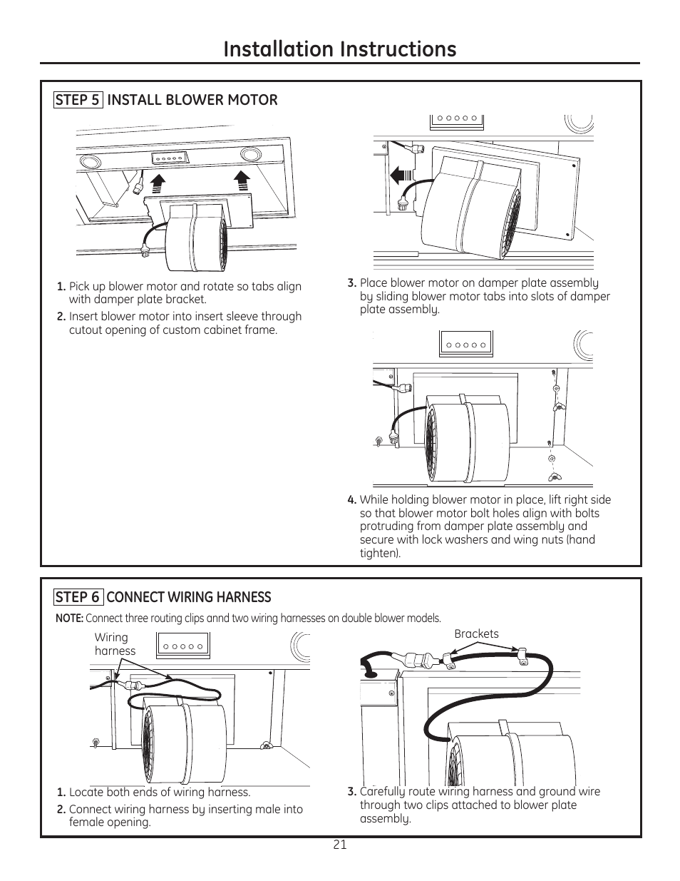 Installation instructions | GE ZVC42LSS User Manual | Page 21 / 68