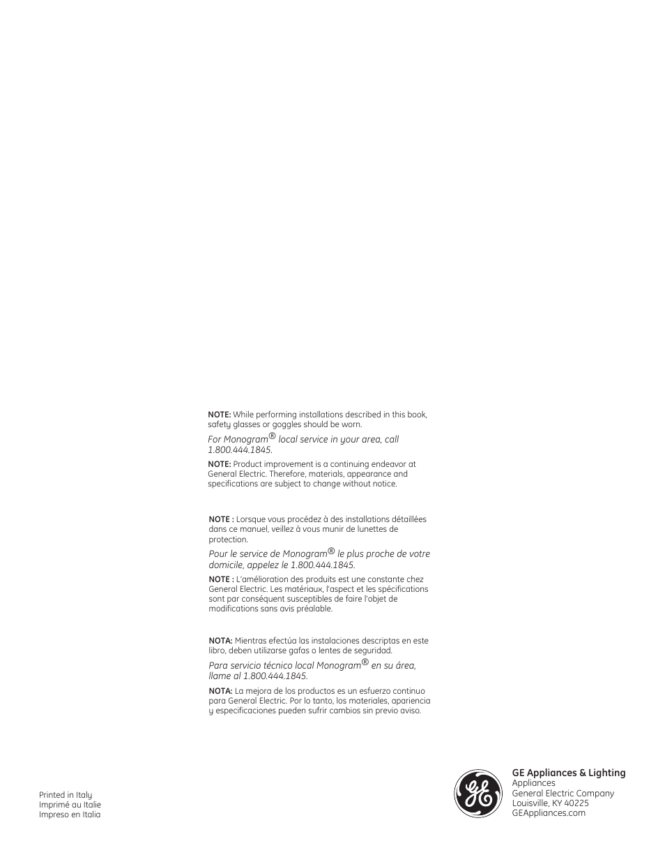 GE ZVC42LSS User Manual | Page 68 / 68