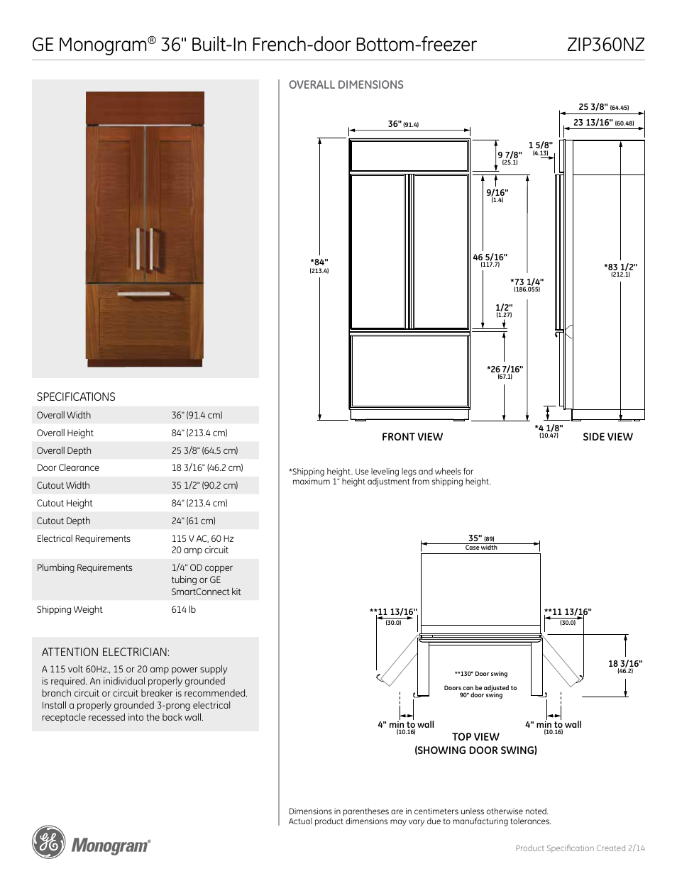 GE ZIP360NZ User Manual | 4 pages