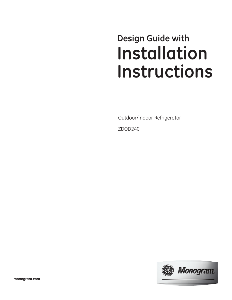 GE ZDOD240PSS User Manual | 8 pages