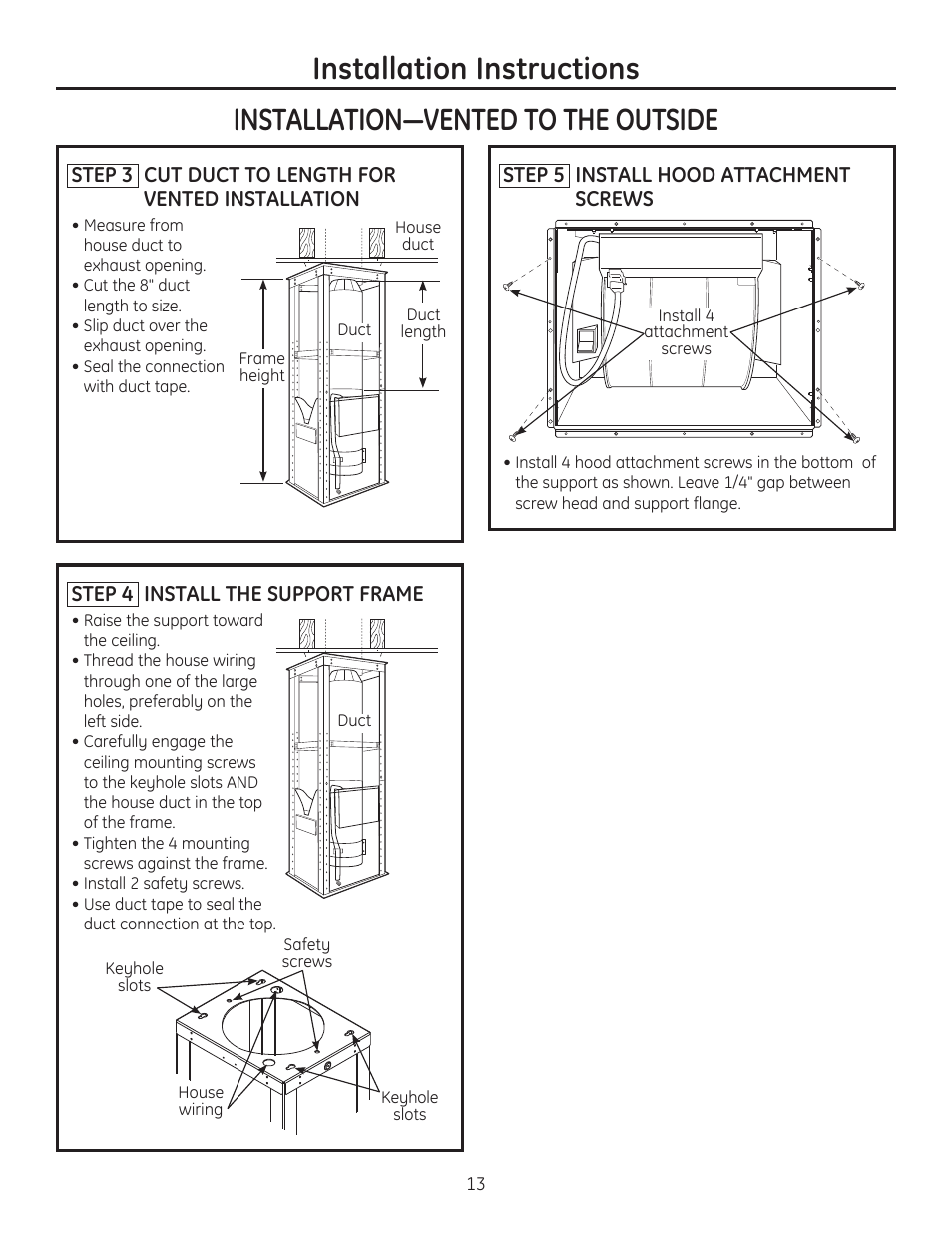 Installation instructions | GE ZV925SLSS User Manual | Page 13 / 28