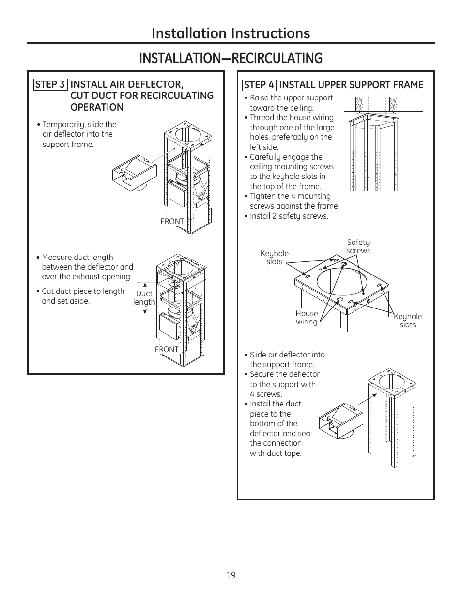 Installation instructions | GE ZV925SLSS User Manual | Page 19 / 28