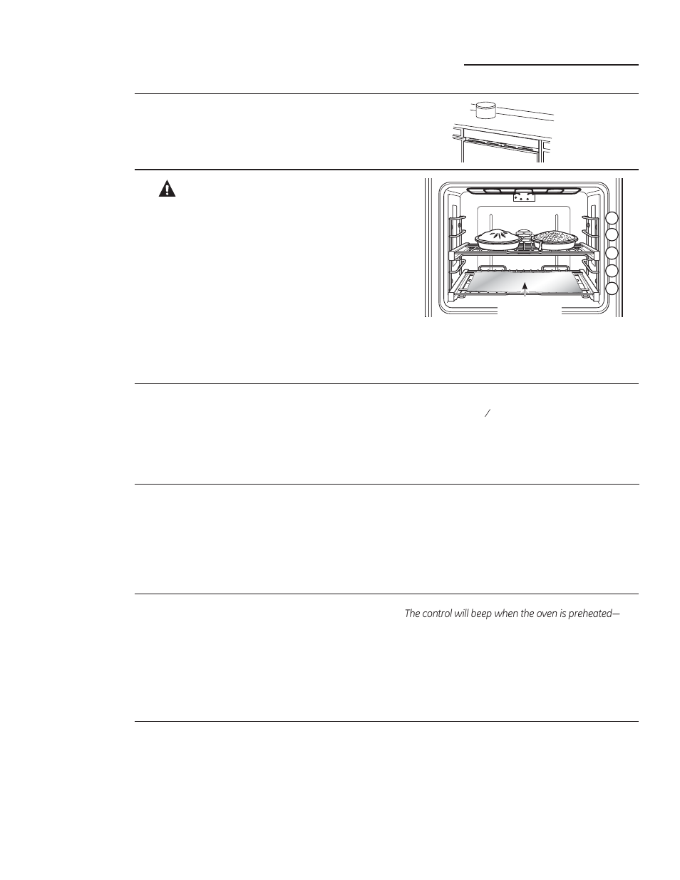 Caution, Baking tips, Pan placement | Preheating, Oven air flow, Baking pans/ sheets, Aluminum foil and oven liners | GE ZET2SMSS User Manual | Page 10 / 124