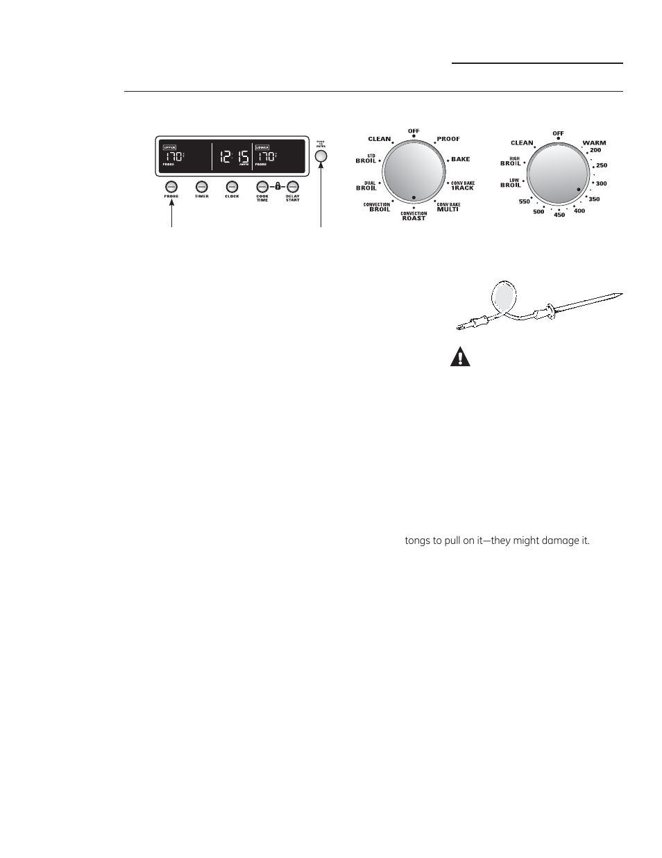 Caution, Convection roasting with the probe | GE ZET2SMSS User Manual | Page 20 / 124