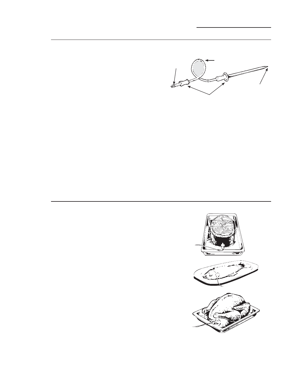 Utilisation de la sonde pour la cuisson, Sonde thermique, Positionnement correct de la sonde | GE ZET2SMSS User Manual | Page 56 / 124