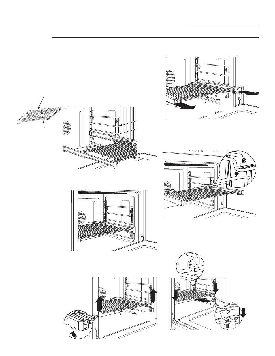 Antes de comenzar, Parrillas para horno de extensión completa, Para retirar una parrilla | Para volver a colocar una parrilla | GE ZET2SMSS User Manual | Page 94 / 124