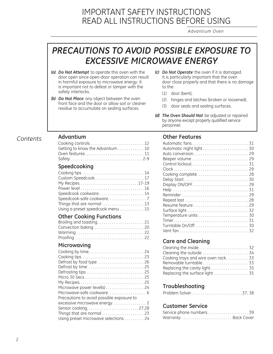 GE ZSA1202RSS User Manual | Page 2 / 80