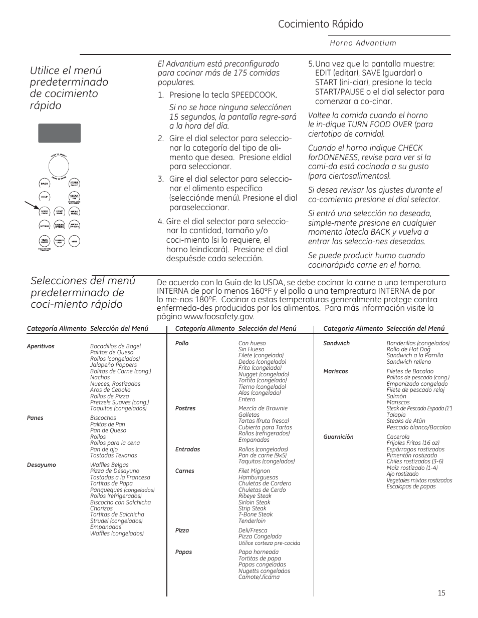 Cocimiento rápido | GE ZSA1202RSS User Manual | Page 55 / 80