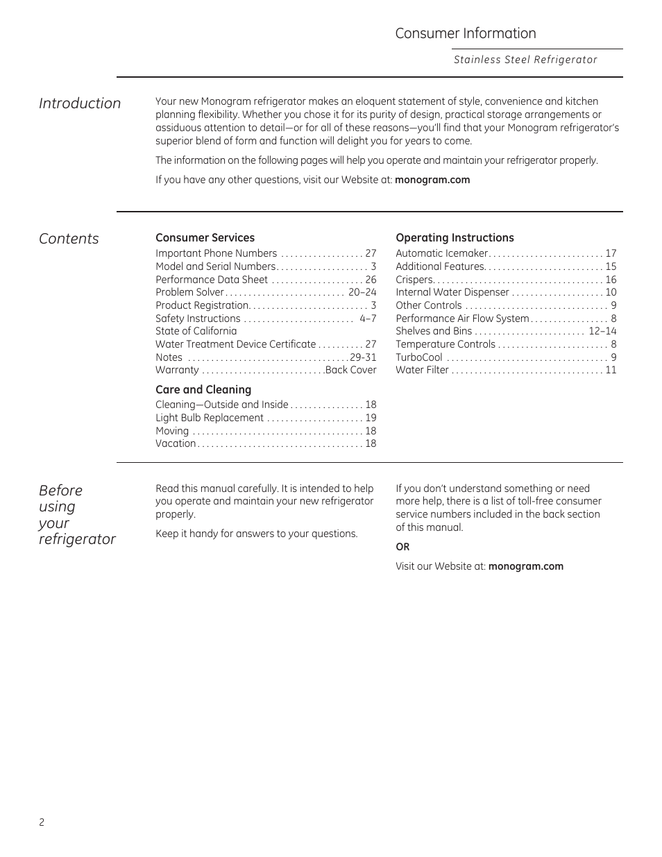 GE ZFGP21HZSS User Manual | Page 2 / 32
