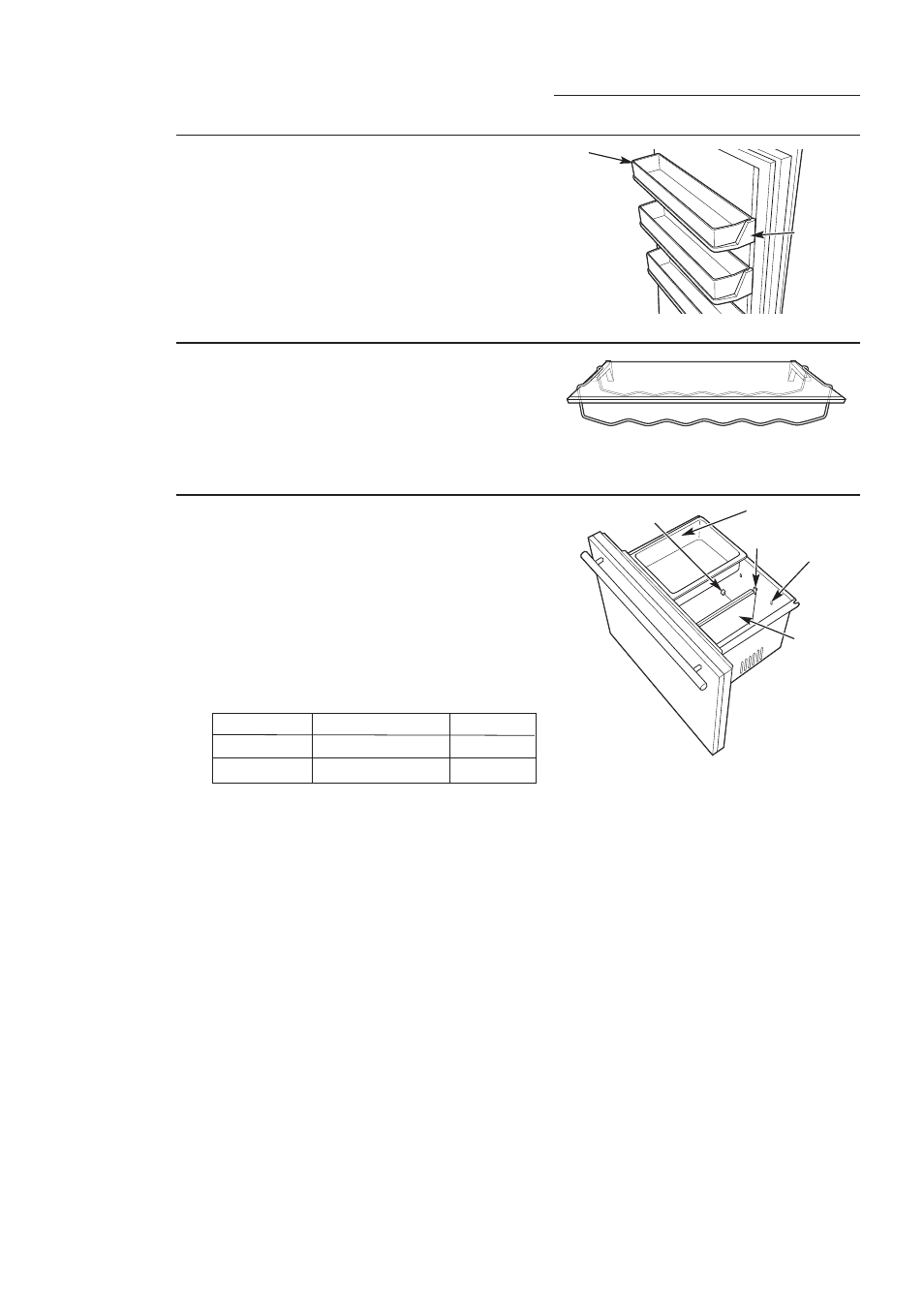 Bacs/grille/tiroir convertible bacs de porte, Porte- bouteilles pour le vin/les boissons, Tiroir convertible | GE ZIK30GNDII User Manual | Page 34 / 68