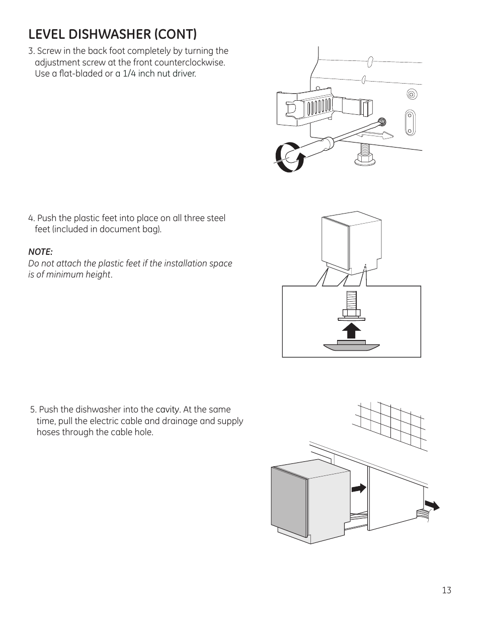 Level dishwasher (cont) | GE ZBD9900RII User Manual | Page 13 / 32