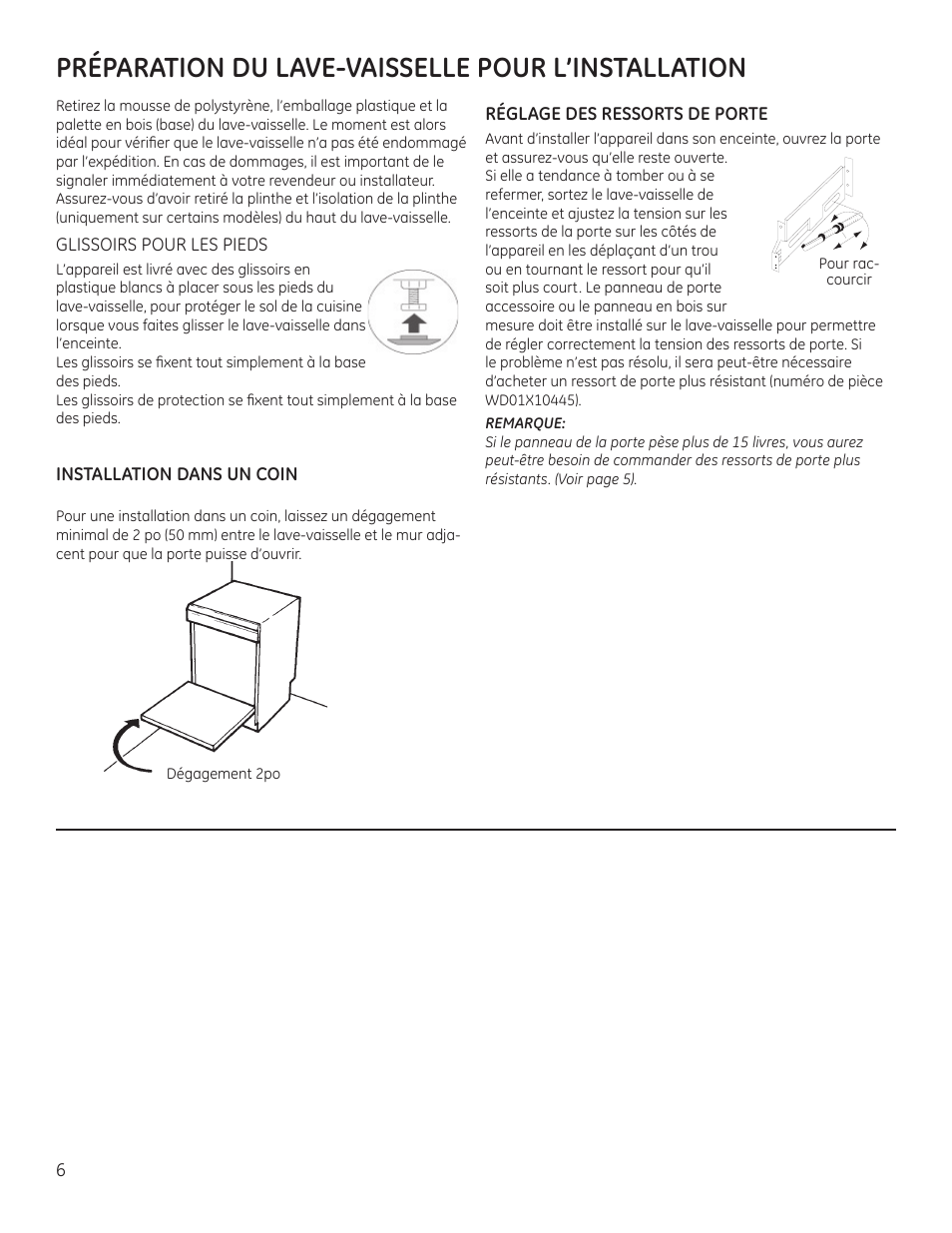 Préparation du lave-vaisselle pour l’installation | GE ZBD9900RII User Manual | Page 22 / 32