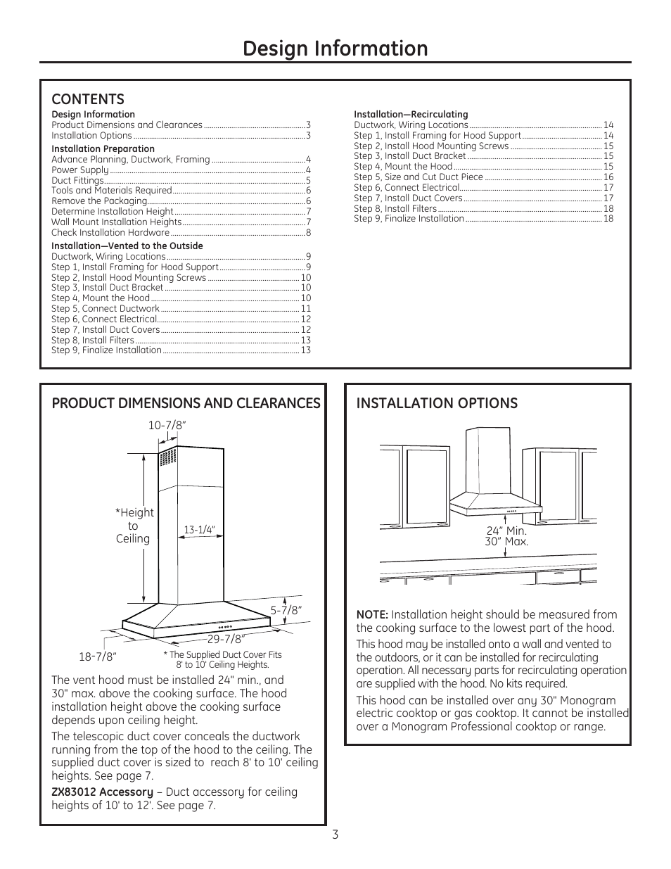 GE ZV830SMSS User Manual | Page 3 / 60