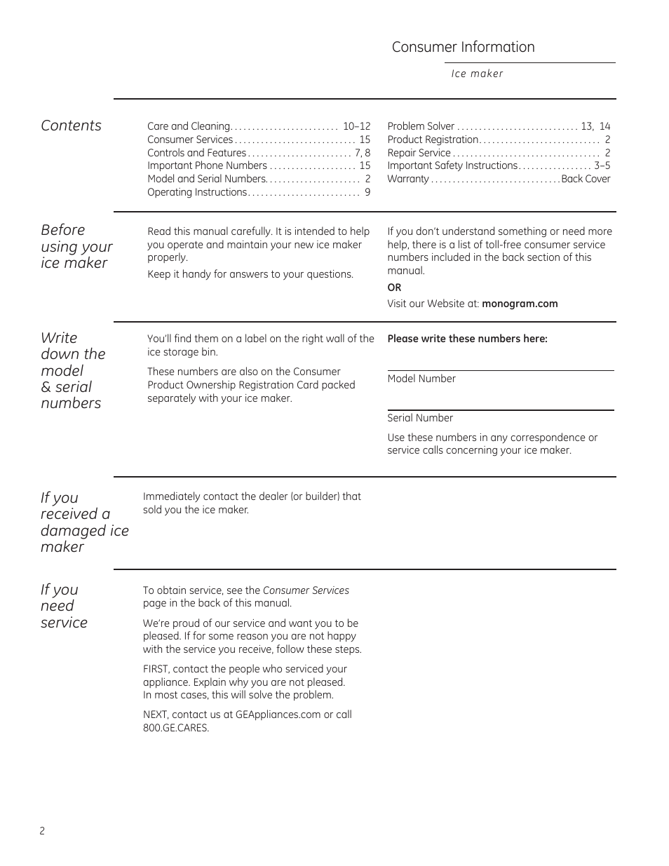 GE ZDIS150ZSS User Manual | Page 2 / 16