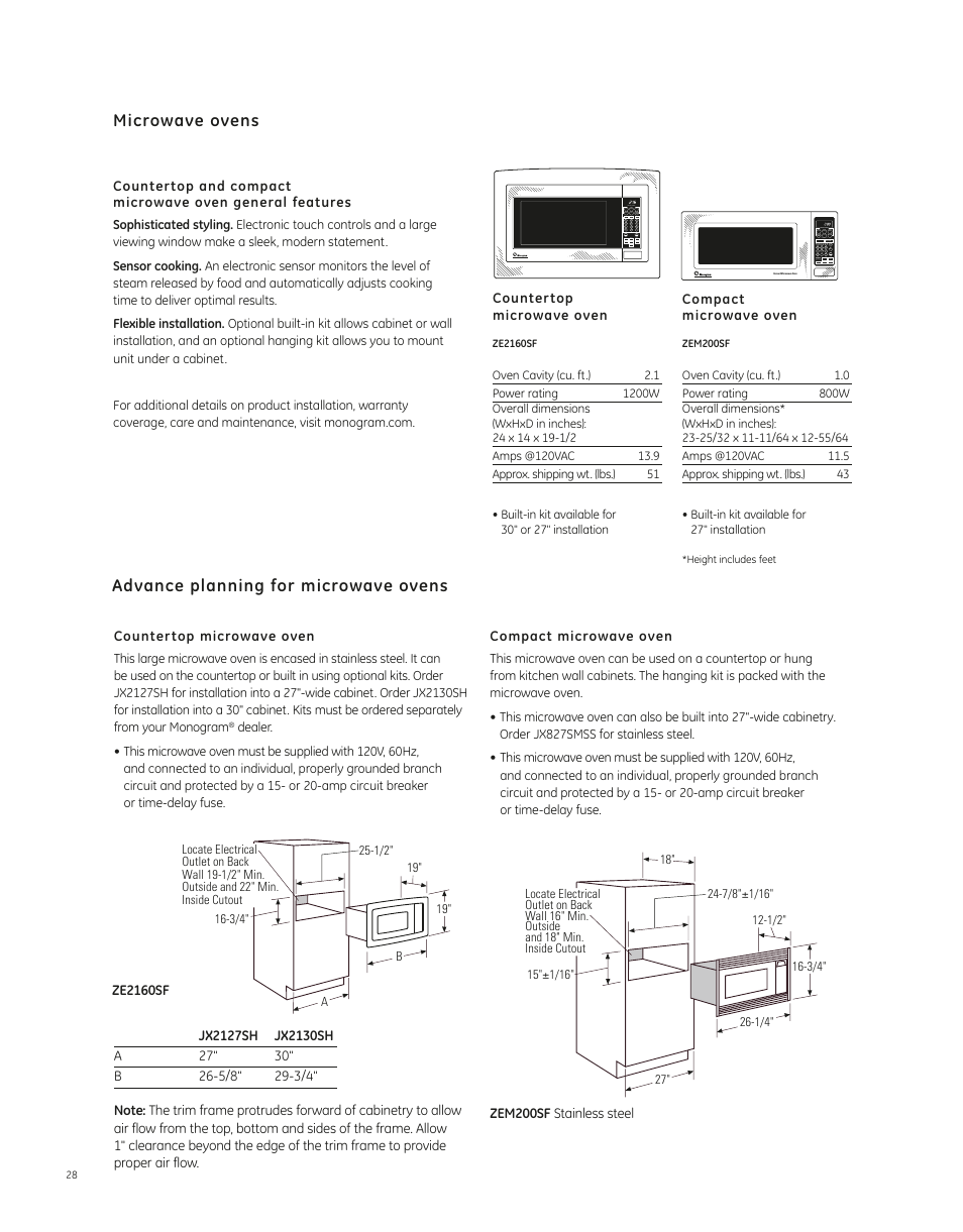 GE ZE2160SF User Manual | 1 page