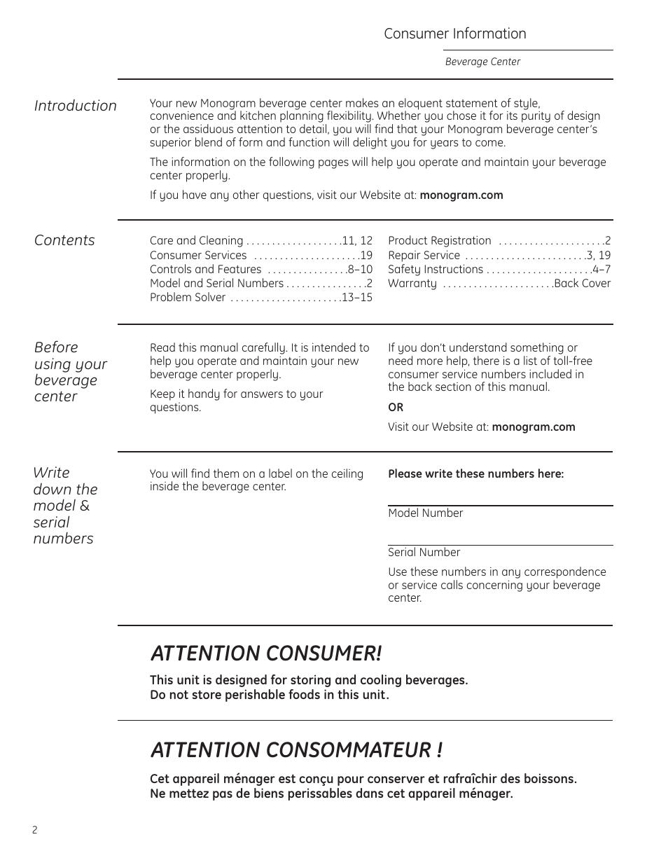GE ZDBI240WII User Manual | Page 2 / 20