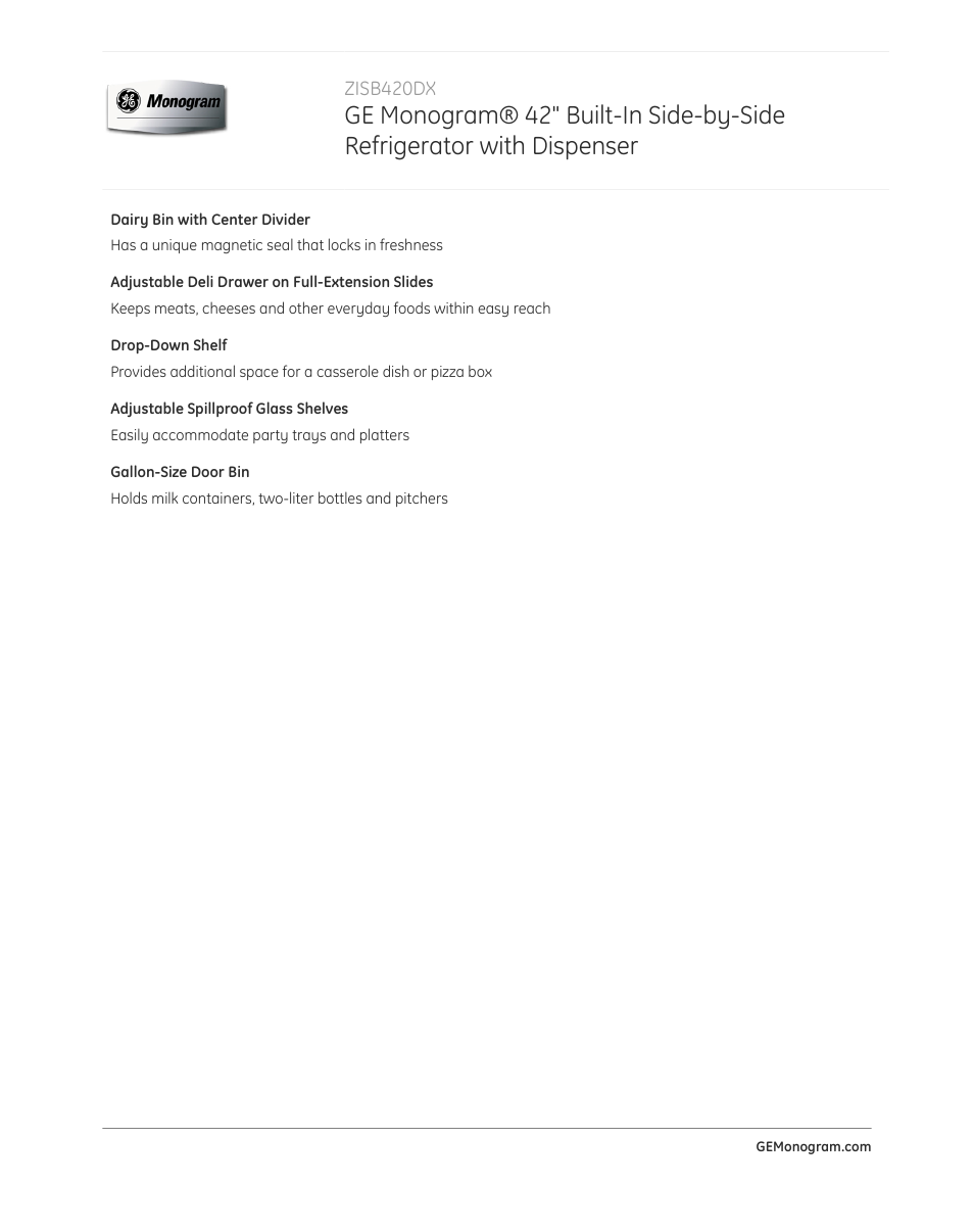 GE ZISB420DX User Manual | Page 2 / 4