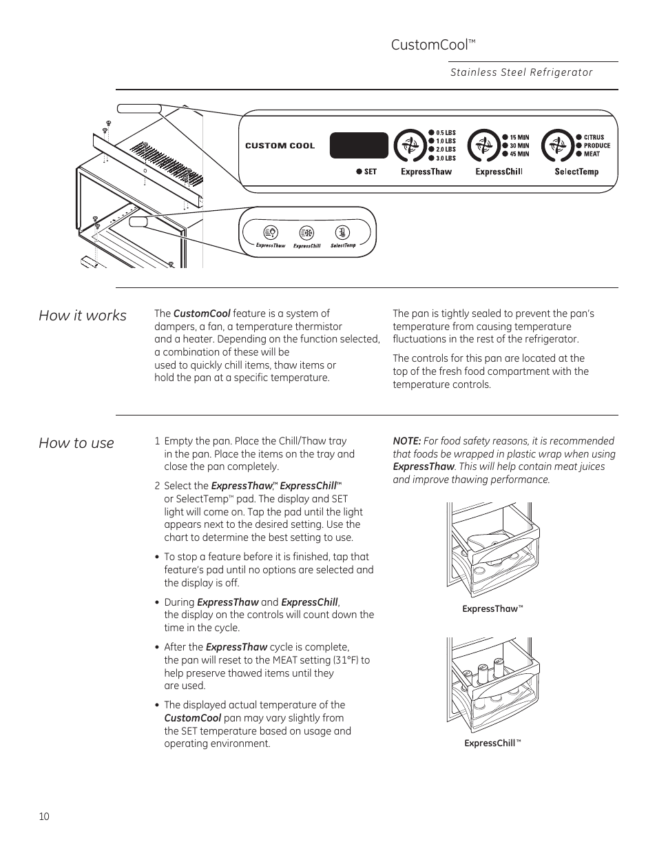 Customcool, How it works, How to use | GE ZFSB25DXSS User Manual | Page 10 / 32